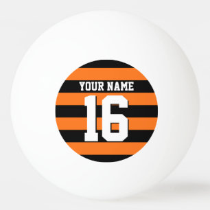 Balle De Ping Pong Citrouille Orange Black Team Jersey Preppy Stripe