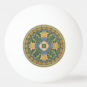 Balle De Ping Pong Cloisonne Chine Patter Asiatique Oriental