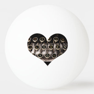 Balle De Ping Pong Coeur dactylographié