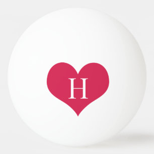 Balle De Ping Pong Coeur monogramme personnalisé