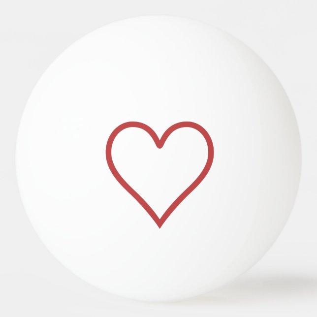 Balle De Ping Pong Coeur rouge (Devant)