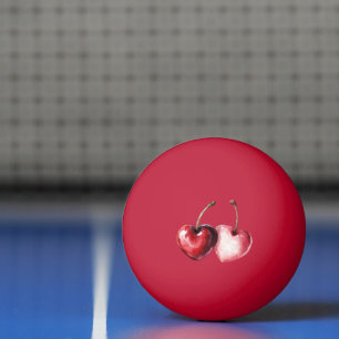 Balle De Ping Pong Cœurs de Cerise Rouge