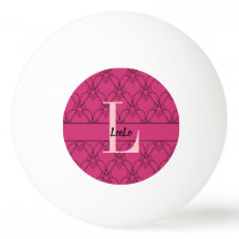 Coeurs Monogramme et nom Custom Ping Pong Ball