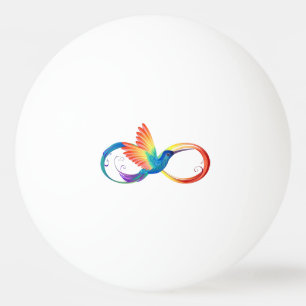 Balle De Ping Pong Colibri arc-en-ciel avec symbole Infinity