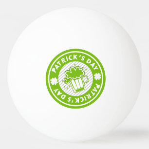 Balle De Ping Pong Conception de bière de vert de jour de St Patrick