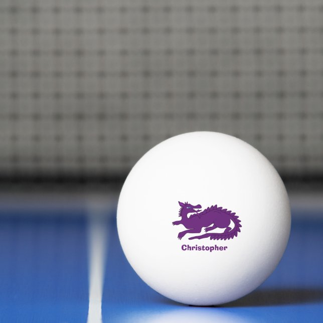 Balle De Ping Pong Conception de dragon violet (Filet)