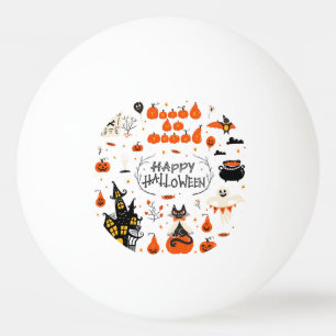 Balle De Ping Pong Conception d'un jeu Vintage d'éléments Halloween