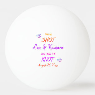 Balle De Ping Pong Couple Marié Engageant Personnalisé Prendre Un Ver