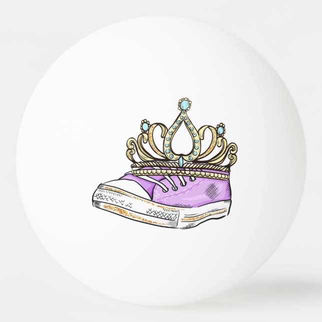 Balle De Ping Pong Couronne de Parties scintillant ornée or (Dos)