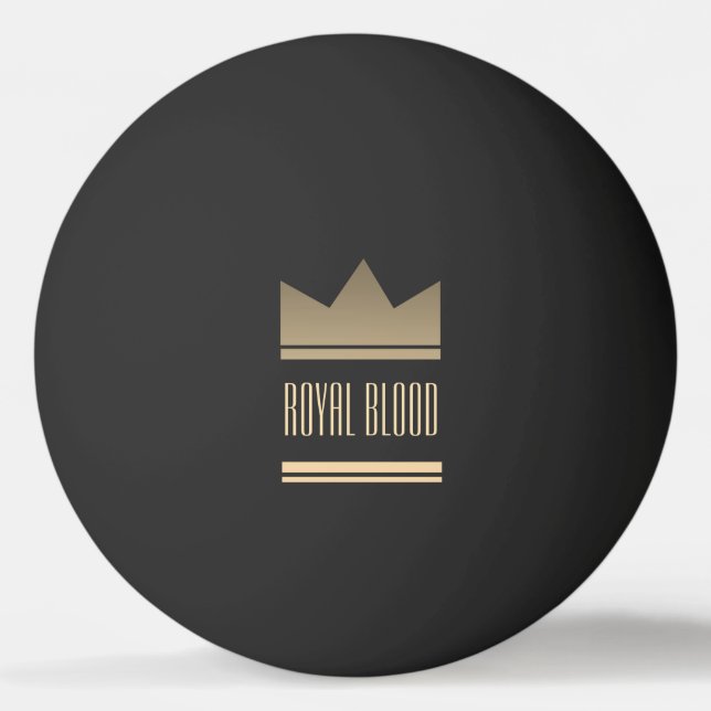 Balle De Ping Pong Couronne noire et roi d'or (Devant)