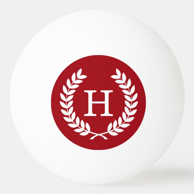 Balle De Ping Pong Cranberry What Blé Laurel Wreath Initial Monogramm (Devant)