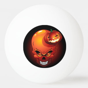 Balle De Ping Pong Crâne d'Halloween et Citrouille