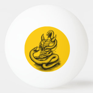 Balle De Ping Pong Crâne - Tête diabolique avec serpent