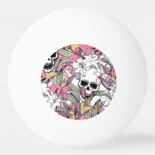 Balle De Ping Pong Crânes Lily Fleurs : Boho Vintage.