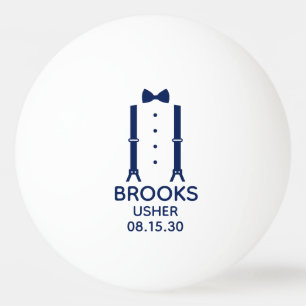 Balle De Ping Pong Cravate Usher Blue Bow