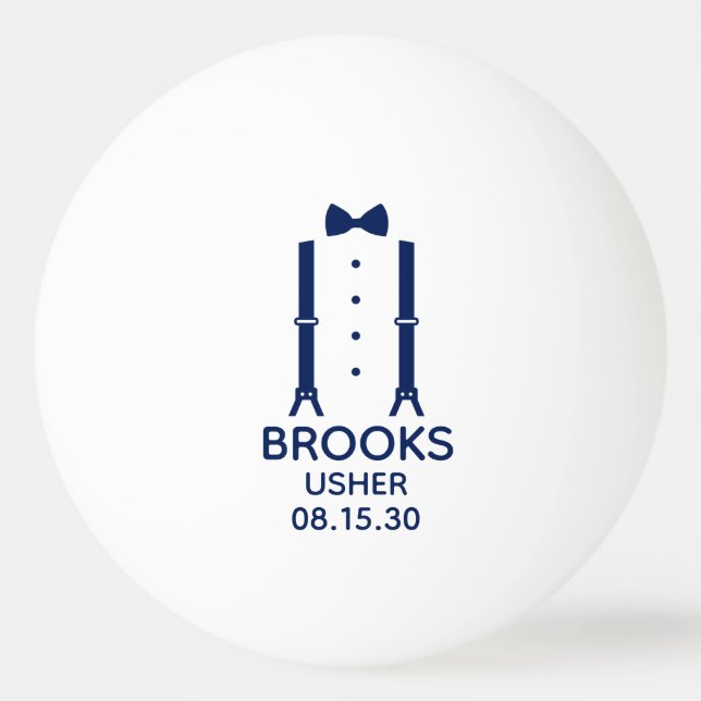 Balle De Ping Pong Cravate Usher Blue Bow (Devant)