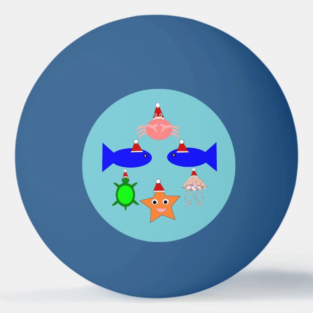 Balle De Ping Pong Créatures de la mer de Noël (Devant)