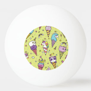 Balle De Ping Pong Crème glacée Pop Cute : Motif animal