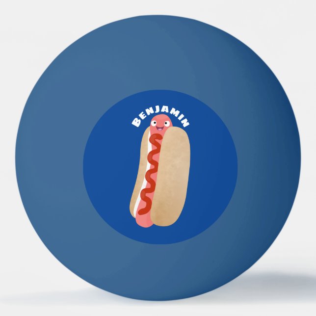 Balle De Ping Pong Curieux hot dog Weiner dessin animé (Devant)