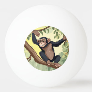 Balle De Ping Pong Cute Chimpanzé