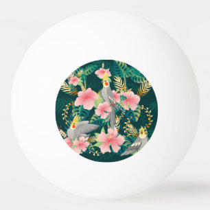 Balle De Ping Pong Cute Cockatiel Parrot Motif Vintage