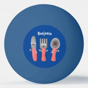 Balle De Ping Pong Cute fourche couteau et cuillère dessin de couvert