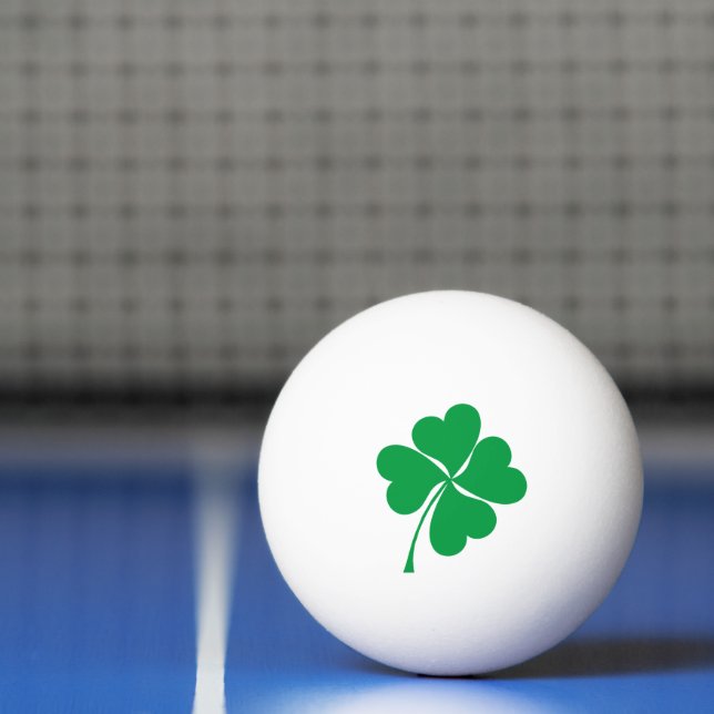 Balle De Ping Pong Cute Green Lucky 4 coeur feuille Clover shamrock (Filet)