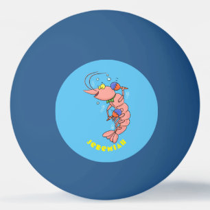 Balle De Ping Pong Cute happy shrimp, dessin animé de crevettes