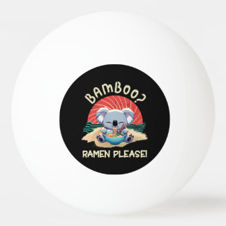 Balle De Ping Pong Cute Koala manger Ramen Vintage soleil