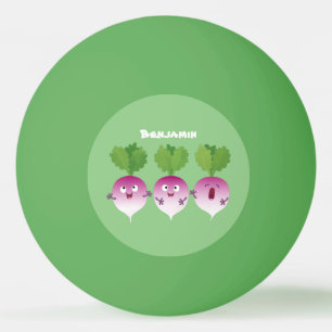 Balle De Ping Pong Cute turnip légumes trio chanter dessin animé