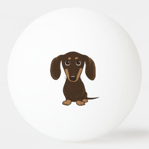 Balle De Ping Pong Dachshund au chocolat mou   Cartoon Wiener Dog