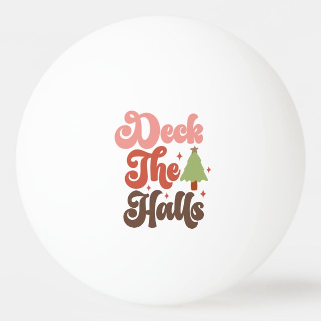 Balle De Ping Pong Deck Halls Retro Vacances de Noël Super (Devant)