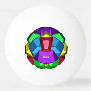 Balle De Ping Pong DENISE ~ POLYHEDRON ~ Multicolore ~
