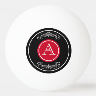 Balle De Ping Pong Design élégant de monogramme