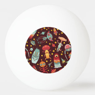 Balle De Ping Pong Dessin Alien : Espace Vintage