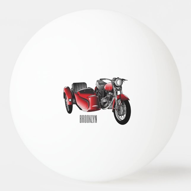 Balle De Ping Pong dessin animé de la moto Sidecar (Devant)