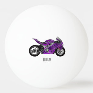 Balle De Ping Pong Dessin de moto de sport violet