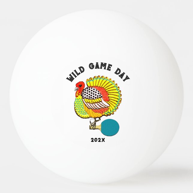Balle De Ping Pong Dessin de Thanksgiving Turkey (Devant)