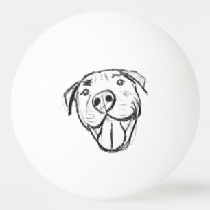 Balle De Ping Pong dessin pitbull simple amoureux des chiens noir bla