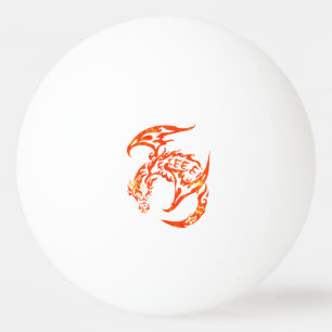 Balle De Ping Pong Dragon tribal de style d'impression typographique