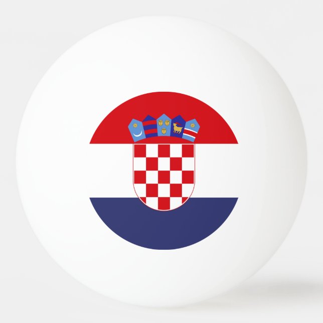 Balle De Ping Pong Drapeau de Croatie (Devant)
