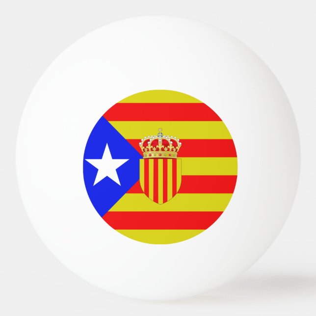 Balle De Ping Pong Drapeau de la Catalogne (Devant)