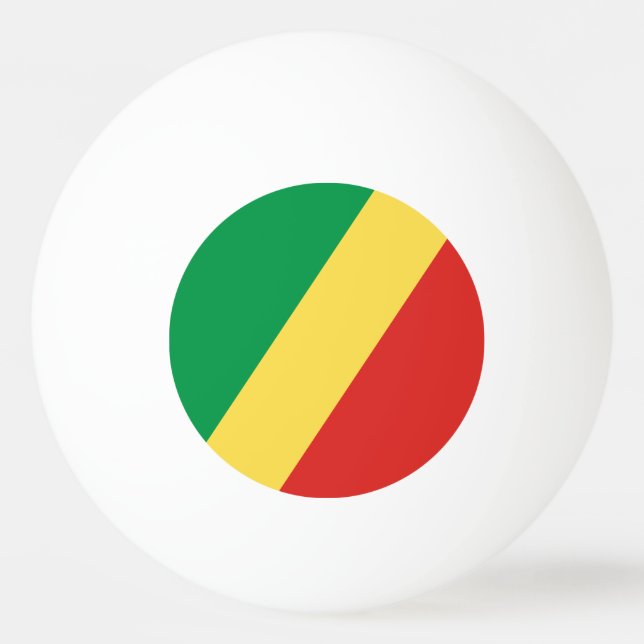 Balle De Ping Pong Drapeau de la République du Congo (Devant)