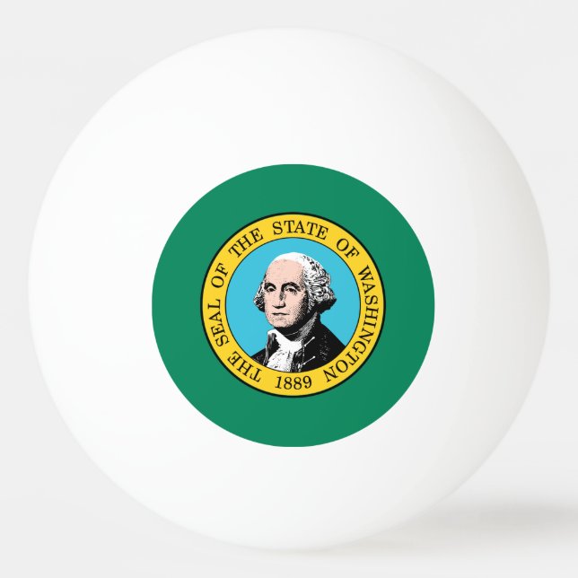 Balle De Ping Pong Drapeau de l'État de Washington (Devant)
