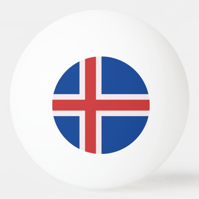 Balle De Ping Pong Drapeau de l'Islande (Devant)