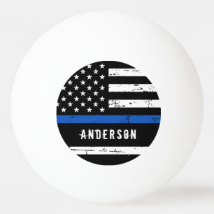 Balle De Ping Pong Drapeau de police personnalisé Ligne bleue mince