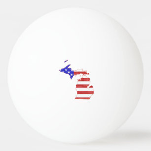 Balle De Ping Pong Drapeau du Michigan États-Unis silhouette