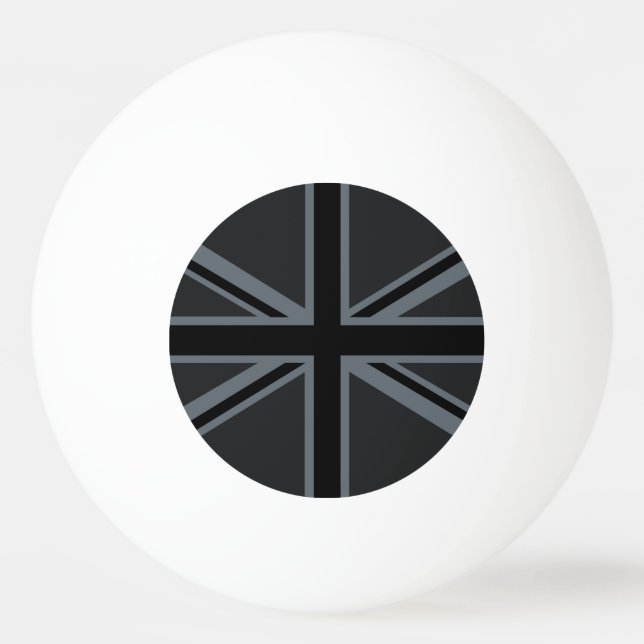 Balle De Ping Pong Drapeau noir Union Jack UK Design (Devant)