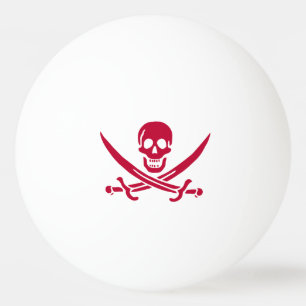 Balle De Ping Pong Drapeau pirate de Calico Jack Crâne et épées écarl