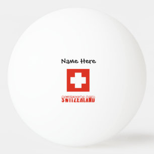 Balle De Ping Pong Drapeau suisse avec votre nom